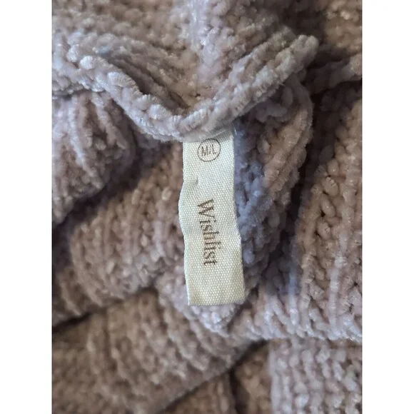 Wishlist Medium Large Chenille Cardigan Sweater Blush Pink Heavyweight Dolman - Picture 7 of 7